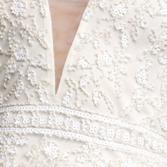 bride to be White Beaded Halter Bodycon Mini Dress bachlorette party bride - Picture 4 of 5